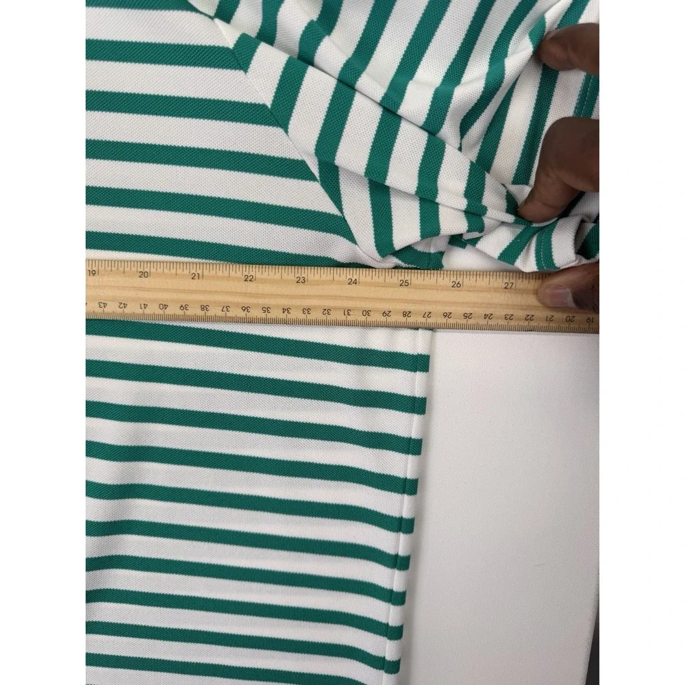 RLX Ralph Lauren Men's Green White Stripe‎ Golf Polo Shirt Size XL